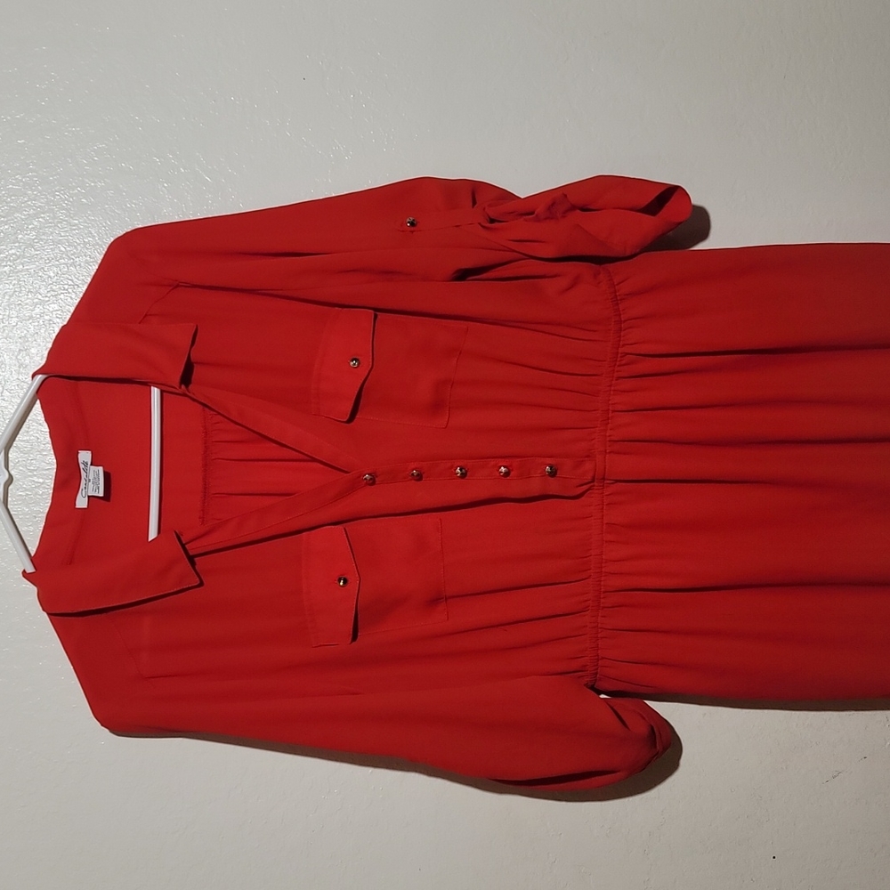 Candalite Women's Drawstring Red Dress sz 1X